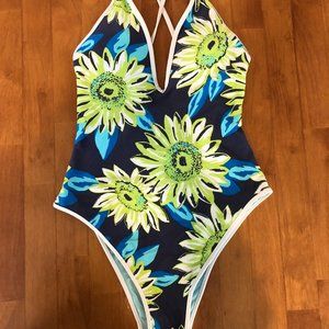 Strappy floral one-piece aerie swim suit